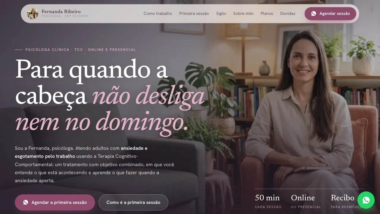Mockup de site para psicóloga