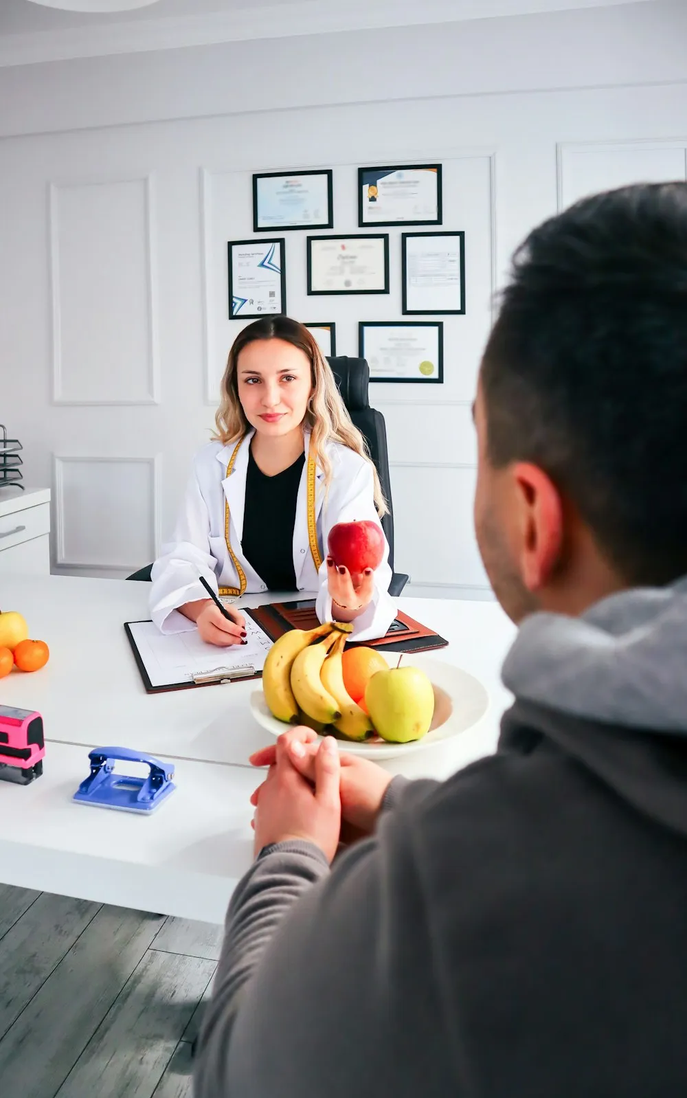 Consulta de nutrição com paciente